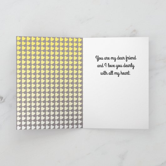 Happy Galentine Day Yellow Grey Heart Pattern Feestdagen Kaart (Binnen)