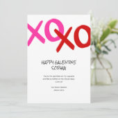 Happy Galentine XOXO Knuffels en Kusjes Beste Vrie Feestdagenkaart (Staand voorkant)
