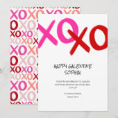 Happy Galentine XOXO Knuffels en Kusjes Beste Vrie Feestdagenkaart (Voorkant / Achterkant)