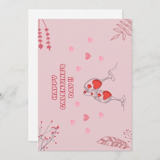 Happy galentine's dag feestdagenkaart (Voorkant / Achterkant)