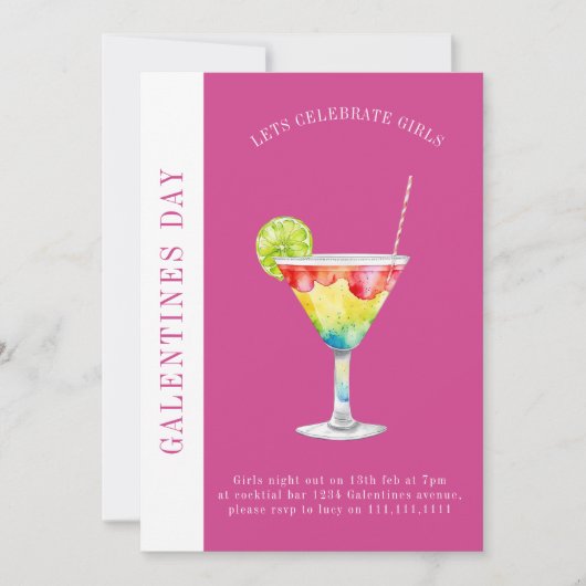 Happy galentines dag moderne vriendschap valentijn feestdagenkaart (Voorkant)