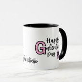Happy Galentines Dag Roze en Zwarte Mok (Voorkant rechts)