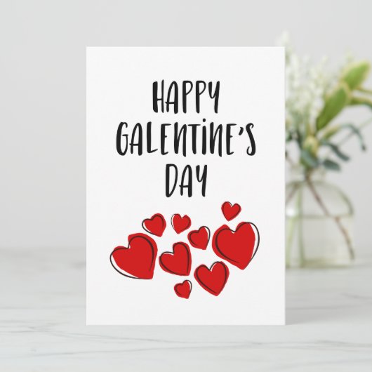 Happy Galentine's dag vriendin Valentijnsdag Feestdagenkaart (Staand voorkant)