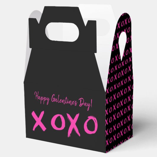 Happy Galentine's dag xoxo Zwart Roze Bedankdoosjes (Geopend)