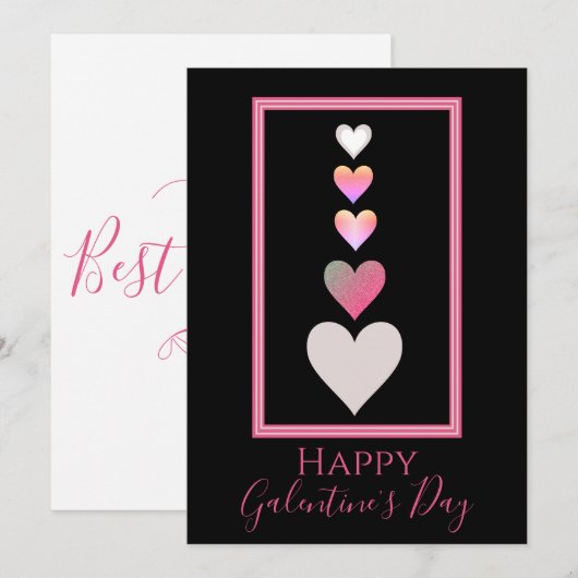 Happy Galentine's Day Best Friend Hearts Cute Feestdagenkaart (Voorkant / Achterkant)