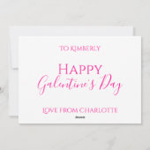 Happy Galentine's Day Beste Vriend Hot Pink Feestdagenkaart (Achterkant)