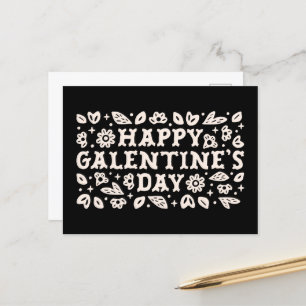 Happy Galentines Day bestie wenst retro zwart Briefkaart