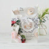 Happy Galentine's Day Black Heart Bunch uitnodigin (Staand voorkant)