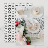 Happy Galentine's Day Black Heart Bunch uitnodigin (Voorkant / Achterkant)