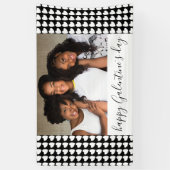 Happy Galentine's Day Black Heart Photo Friend Spandoek (Verticaal)