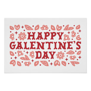 Happy Galentines Day bloemenland esthetiek Perfect Poster