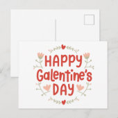 Happy Galentines Day - bloemenontwerp Briefkaart (Voorkant / Achterkant)