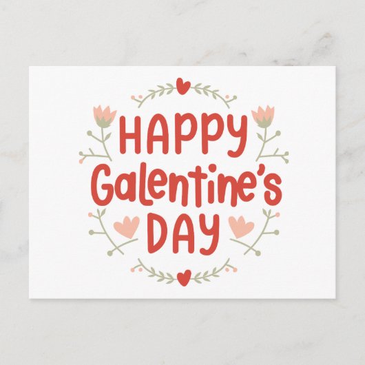 Happy Galentines Day - bloemenontwerp Briefkaart (Voorkant)