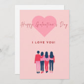 Happy Galentine's Day Card Feestdagenkaart (Voorkant / Achterkant)