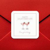 Happy Galentine's Day Cocktails houden altijd van  Vierkante Sticker