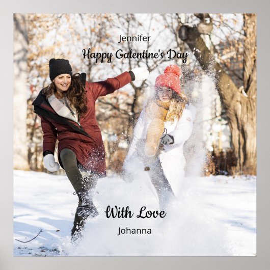 Happy Galentine's Day Custom Photo Best Friends Poster (Voorkant)
