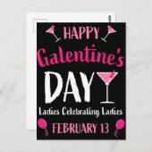 Happy Galentine's Day Februari 13 Briefkaart (Voorkant / Achterkant)
