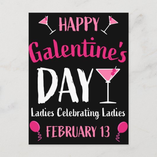 Happy Galentine's Day Februari 13 Briefkaart (Voorkant)
