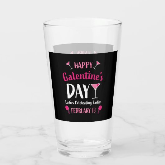 Happy Galentine's Day Februari 13 Glas (Achterkant)