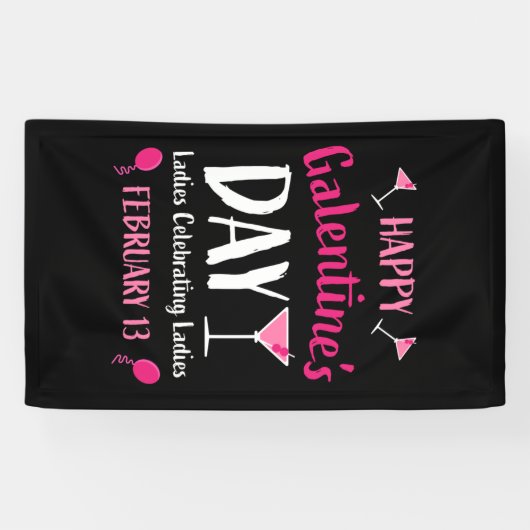 Happy Galentine's Day Februari 13 Spandoek (Horizontaal)