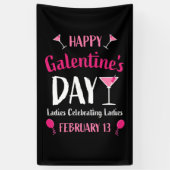 Happy Galentine's Day Februari 13 Spandoek (Verticaal)
