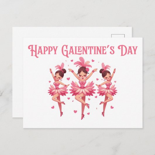 Happy Galentine's Day Feestdagenkaart (Voorkant / Achterkant)