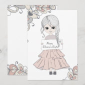 Happy Galentine's Day. Feestdagenkaart (Voorkant / Achterkant)