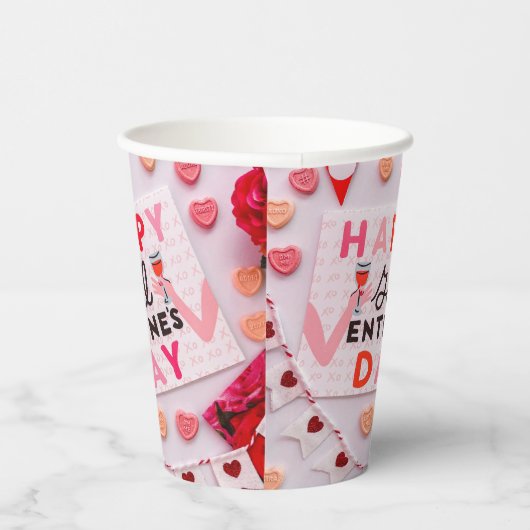 Happy Galentine's Day Food & Spirits Party Papieren Bekers (Rechts)