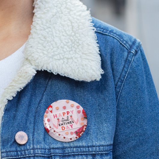 Happy Galentine's Day Food & Spirits Party Ronde Button 5,7 Cm