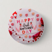 Happy Galentine's Day Food & Spirits Party Ronde Button 5,7 Cm (Voorkant)