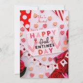 Happy Galentine's Day Food & Spirits Party Uitnodi (Voorkant)