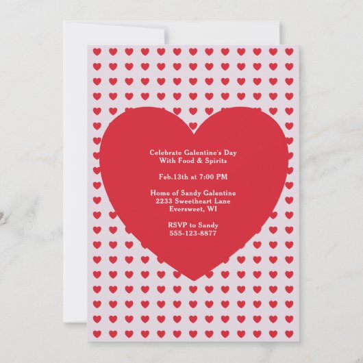 Happy Galentine's Day Food & Spirits Party Uitnodi (Achterkant)