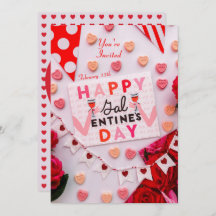 Happy Galentine's Day Food & Spirits Party Uitnodi