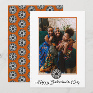 Happy Galentine's Day Foto Afrikaanse Patroon Feestdagenkaart