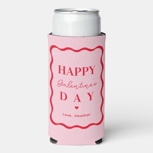 Happy Galentine's Day Girl's Night Gift Favoriet Seltzer Blikjeskoeler (Seltzer Voorkant)