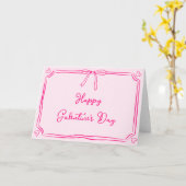 Happy Galentine's Day Girly Pink Gal Pal Vriend Kaart (Gele Bloem)