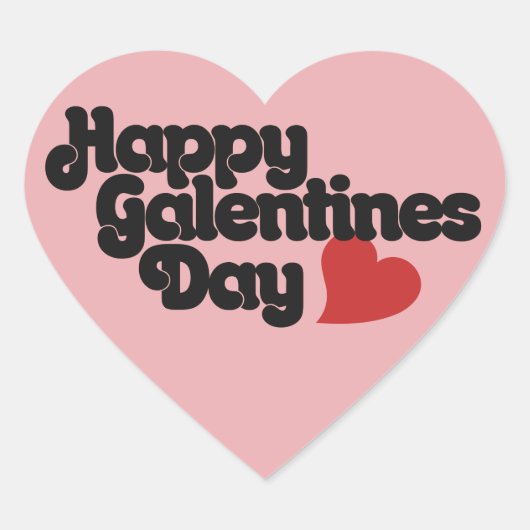 Happy Galentines Day Hart Sticker (Voorkant)