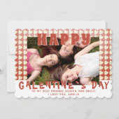 Happy Galentine's Day Heart Photo Friend Feestdagenkaart (Voorkant)