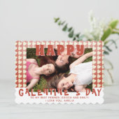 Happy Galentine's Day Heart Photo Friend Feestdagenkaart (Staand voorkant)