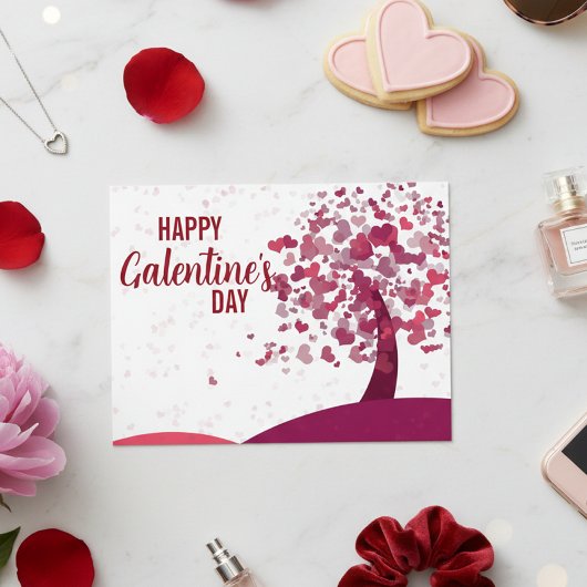 Happy Galentine's Day Heart Tree Briefkaart