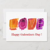 Happy Galentine's Day | 'LOVE' Watercolor Modern Feestdagenkaart (Voorkant)