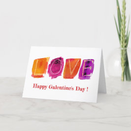 Happy Galentine's Day | "LOVE"-Waterverf Modern Feestdagen Kaart
