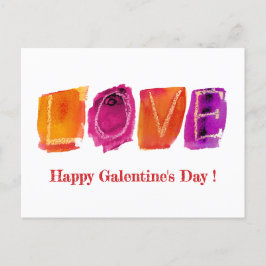 Happy Galentine's Day | "LOVE"-Waterverf Modern Feestdagenkaart