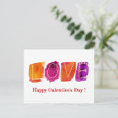 Happy Galentine's Day | "LOVE"-Waterverf Modern Feestdagenkaart (Staand voorkant)