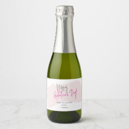 Happy Galentine's Day Mini Mousserende Wijn Labels Sparkling Wijnetiket