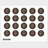 Happy Galentine's Day Neon Sign Valentijnsdag Ronde Sticker (Vel)