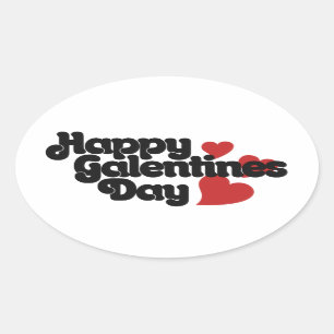 Happy Galentines Day Ovale Sticker