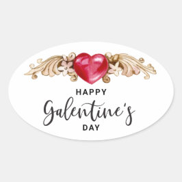 Happy Galentines Day Ovale Sticker