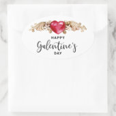 Happy Galentines Day Ovale Sticker (Tas)