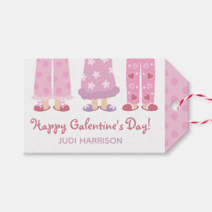 Happy Galentine's Day Pajamas Gift Labels Cadeaulabel
